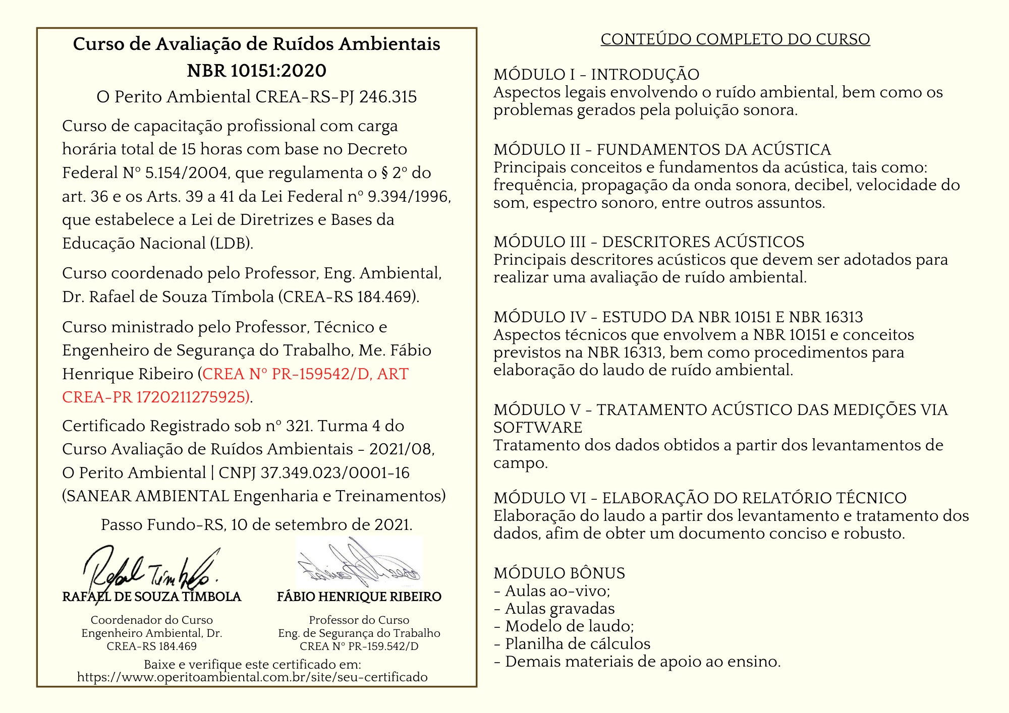 Curso de Avaliação de ruído Ambiental